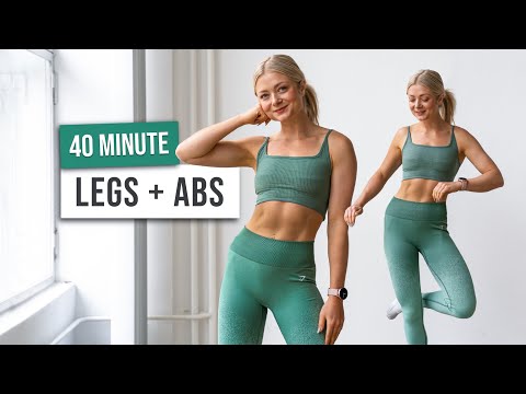 40 MIN LEAN LEGS AND TONED ABS Workout - No Equipment, No Repeat, Low Impact Home Workout