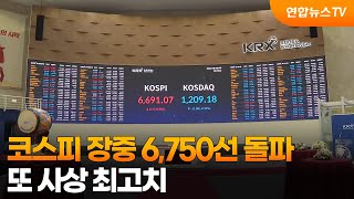 코스피 장중 6,750선 돌파…또 사상 최고치 / 연합뉴스TV (YonhapnewsTV)