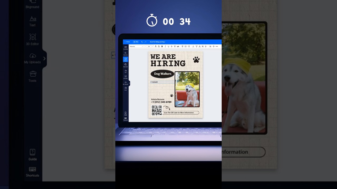 Create a hiring flyer in 60 seconds! #hiring #flyers #freetemplate #shortsfeed
