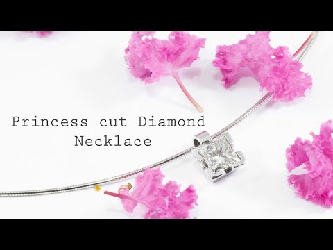 Princess cut Diamond Necklace