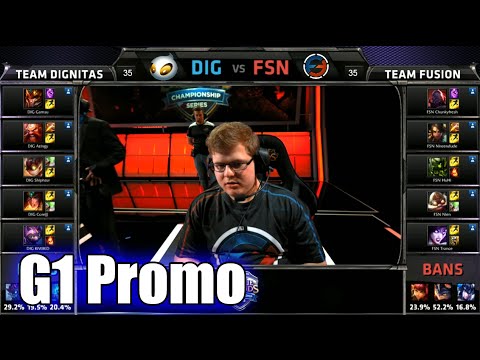 Dignitas vs Fusion | Game 1 S5 NA LCS Summer 2015 Promotion Tournament | DIG vs FSN G1 60FPS
