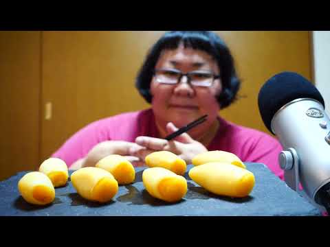 ASMR 咀嚼音　モッパン　子持ちヤリイカ　알 가진 창오징어　spear squid with roe