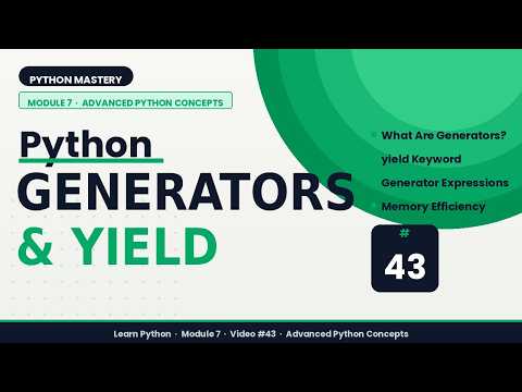 Generators In Python Explained Yield Keyword Memory Optimization