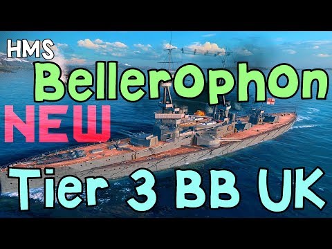 HMS Bellerophon – Tier 3 researchable ship preview || World of Warships