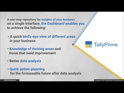 Dashboard in TallyPrime