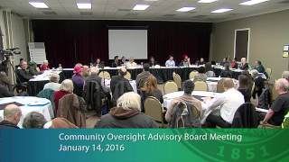 Community Oversight Advisory Board Meeting, January 14, 2016