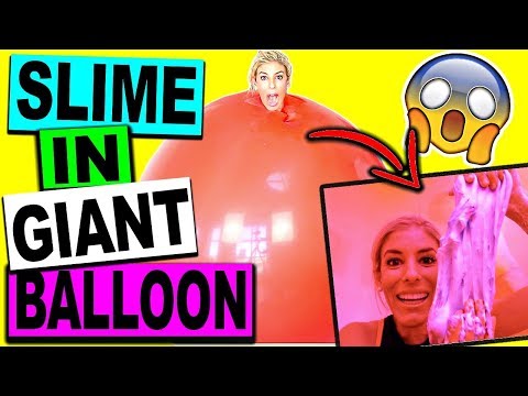 MAKING SLIME IN A GIANT BALLOON CHALLENGE!! (DON'T TRY THIS!)
