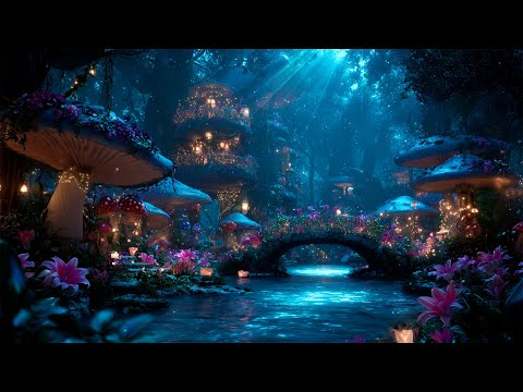 Enchanted Mushroom Village Forest 🍄 Magical Fantasy Music Ambience & Whimsical Nature Sounds