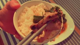 豚肉とオクラしそ梅肉炒め