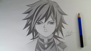 Easy Giyu Drawing | How to Draw Giyu Tomioka Step by Step ✏️ | Demon Slayer Anime Drawing Tutorial