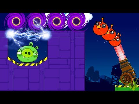 Angry Birds Cannon Hacked 4 - FORCE PIGGIES TO ELECTRIC SHOCKER TO RESCUE TEAM!!