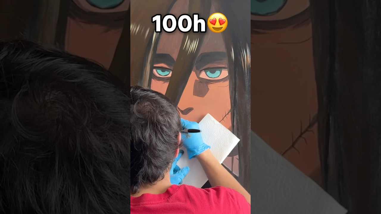 1 hour vs 100 hour Eren Painting 💀