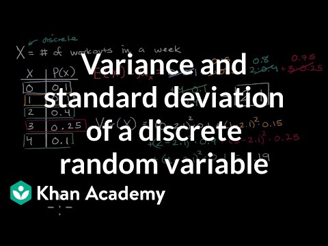 Variance And Standard Deviation Of A Discrete Random Variable Video Khan Academy