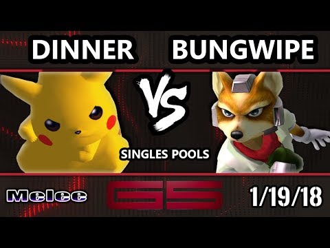 GENESIS 5 SSBM - Dinner (Pikachu) VS Bungwipe (Fox) - Smash Melee Singles