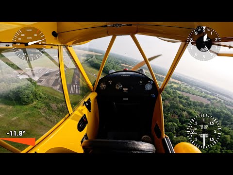 Get Down QUICKLY!!! (without increasing Airspeed). Slip Demonstration in the Cub
