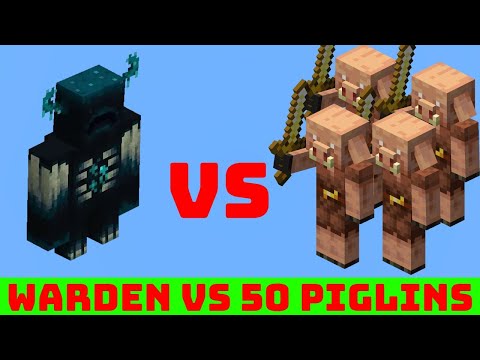 Warden vs 50 Piglins *Breaks Warden* | Minecraft 1.19