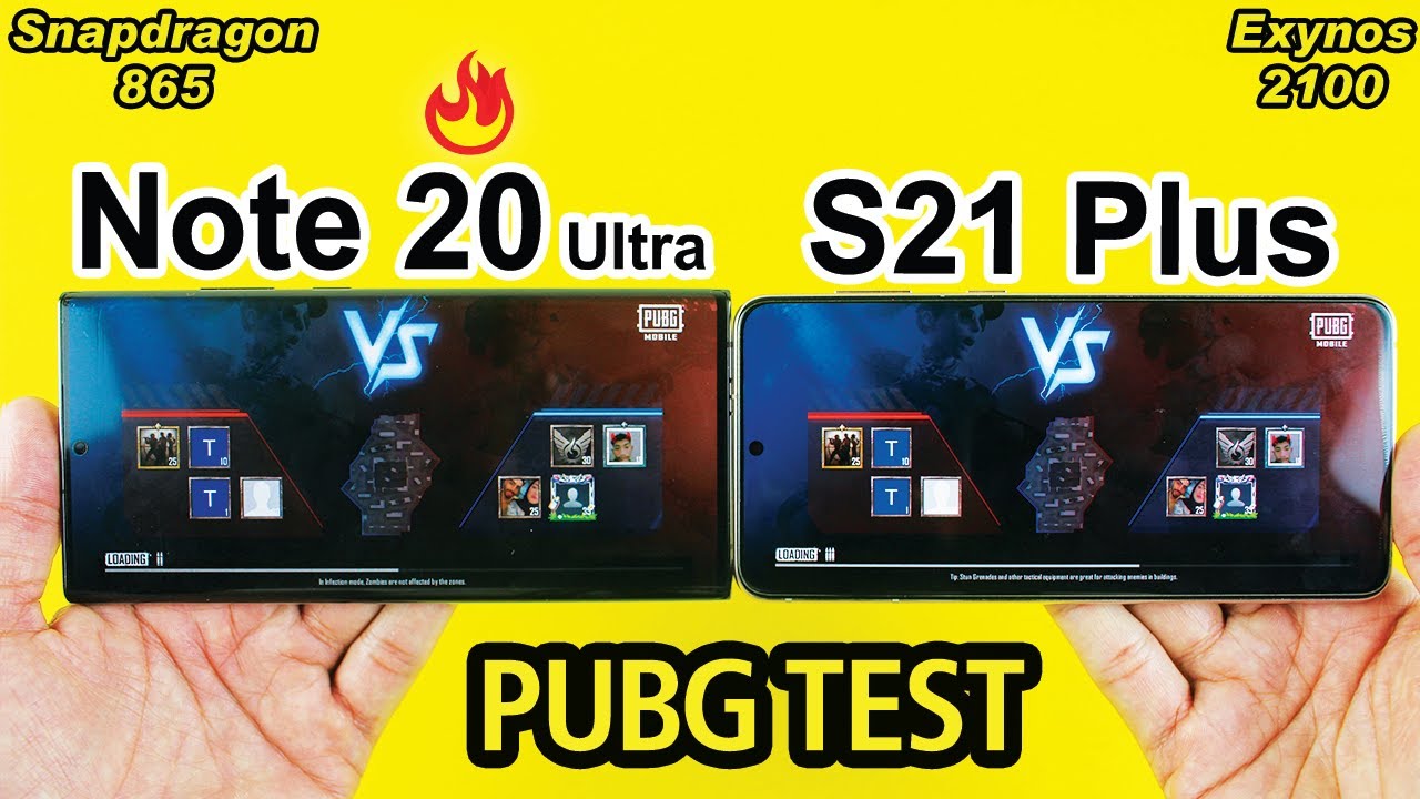 Note 20 Ultra vs S21 Plus PUBG MOBILE TEST - Snapdragon 865 vs Exynos 2100 PUBG TEST😱