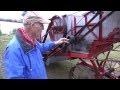 1920's Case wheat threshing machine powered by steam engine at Schumacher Farm