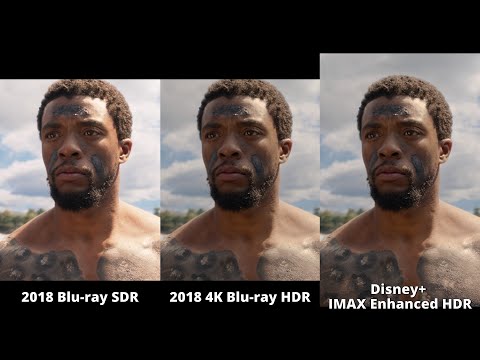 Black Panther Disney+ IMAX Enhanced vs 4K Blu-ray vs Blu-ray (HDR version)
