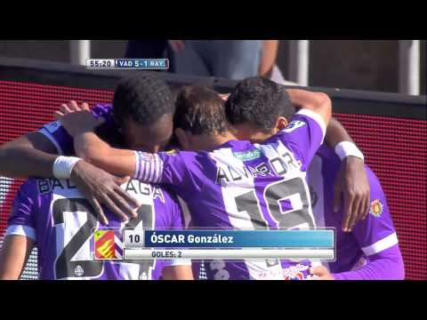 Gol de Óscar González (5-1) en el Real Valladolid - Rayo Vallecano Jornada 6