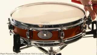 Video thumbnail for Pearl Piccolo Maple Snare Drum 13" x 3" in Liquid Amber by Drumladen