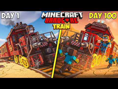 I Survived 100 Days on Train in Sahara Desert in Minecraft!