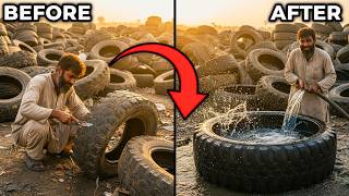 Making tub | Used old and Scrap tire Recycled and Make a water bath tub with Amazing technique