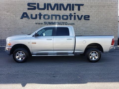 10232 2010 RAM 2500 CREW DIESEL SLT CUMMINS VERY CLEAN 4WD BRIGHT SILVER FOND DU LAC WISCONSIN SOLD!