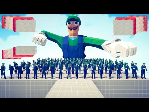 100x SUPER LUIGI ARMY + GIANT vs EVERY GOD - Totally Accurate Battle Simulator TABS