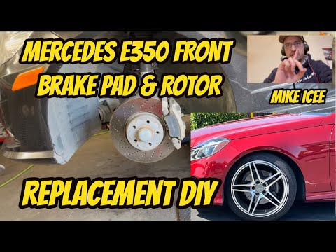 Mercedes e350 brakes brake pad replacement front rotors DIY Step by Step W212 2010 2011 2013 2014