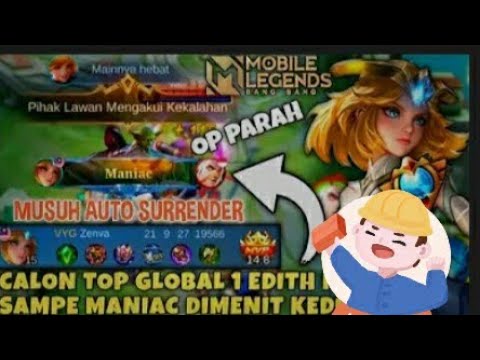 Hero Edith Damage Tembus Semua Item Deff Musuh - Build Terkuat Tersakit #MobileLegends