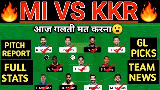 MI vs KKR Dream11 Prediction | MI vs KKR Dream11 Team | MI vs KKR 56th Match Dream11
