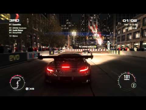 GRID 2 PC Multiplayer Race Gameplay: Tier 4 Fully Upgraded Mercedes-Benz SLS AMG GT3 in Chicago