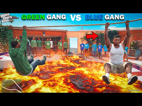 Franklin Blue Gang VS Shinchan Green Gang Lava Challenge In GTA 5!