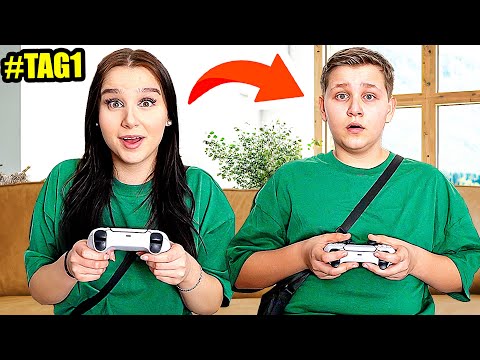 Kleinen Bruder KOPIEREN für 1 Tag ! 😂🕹️ (er weiss es nicht) - Celina