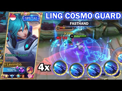 LING FASTHAND AGGRESSIVE COMBO USING COSMO GUARD! | LING FASTHAND GAMEPLAY - Mobile Legends
