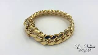 12mm Cuban Link Bracelet in 10K Gold at Las Villas Jewelry