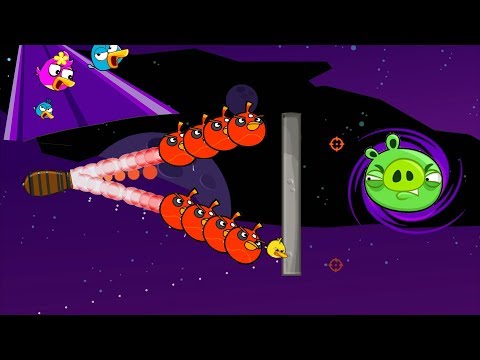 Angry Birds Cannon Hacked 5 - COLLECTION BIRDS BREAK STONE TO HIT PIGGIES IN SPACE!