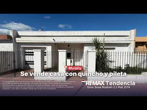 Casa en venta en Murphy | 2 dormitorios + patio y pileta | RE/MAX Tendencia