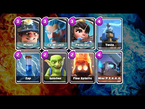 Clash Royale Deck 2.9 Elixir | MINER | ICE WIZARD | PRINCESS | MINI P.E.K.K.A.