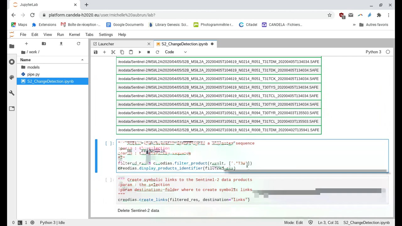 CANDELA - Sentinel-2 change detection tool (tutorial 1)