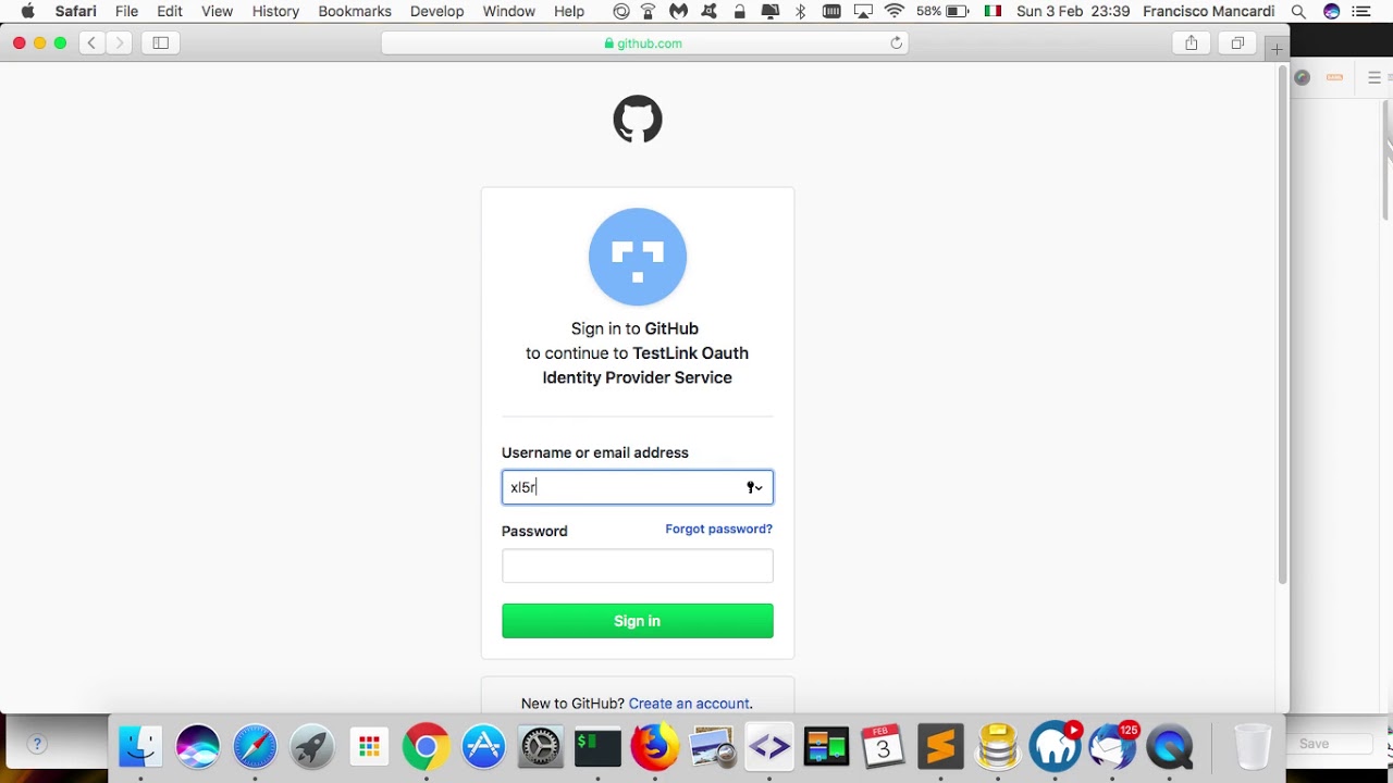 testlink - github oauth example