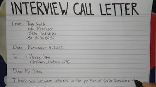 How To Write An Interview Call Letter Step by Step Guide | Writing Practices