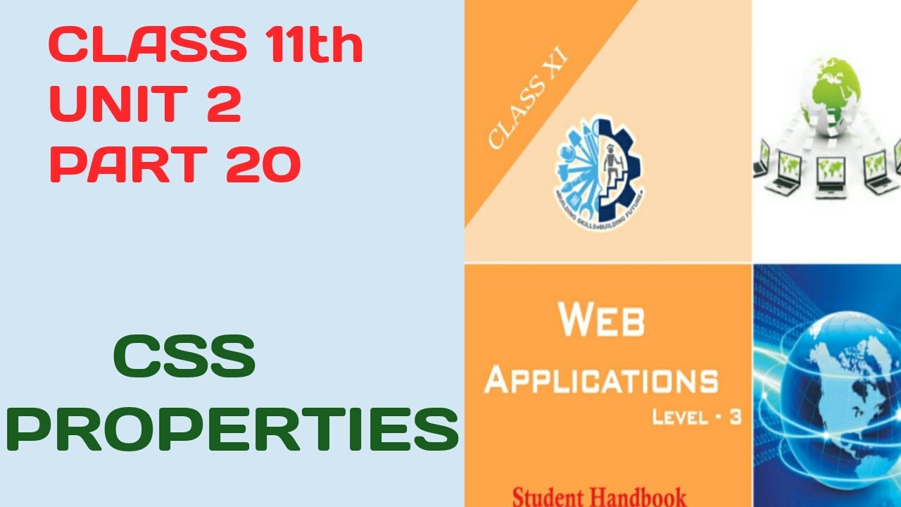 CLASS 11th ||WEB APPLICATION||UNIT_2_PART_20||WEB DEVELOPMENT USING HTML & CSS