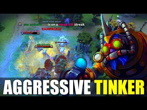Aggressive Tinker Destroy Enemy Team with RAMPAGE!!! | Tinker Dota 2 Gameplay