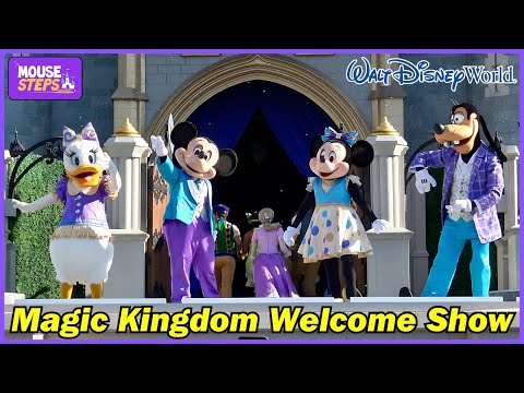 “Let The Magic Begin” Magic Kingdom Welcome Show at Cinderella Castle - Walt Disney World (4K)