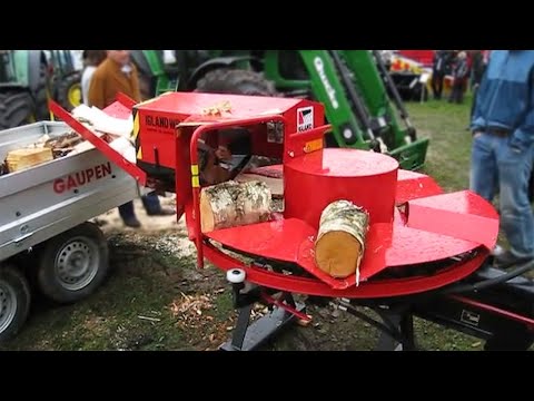Extreme Fast Automatic Firewood Processing Machine, Wood Cutting Machine Splitting Firewood Amazing