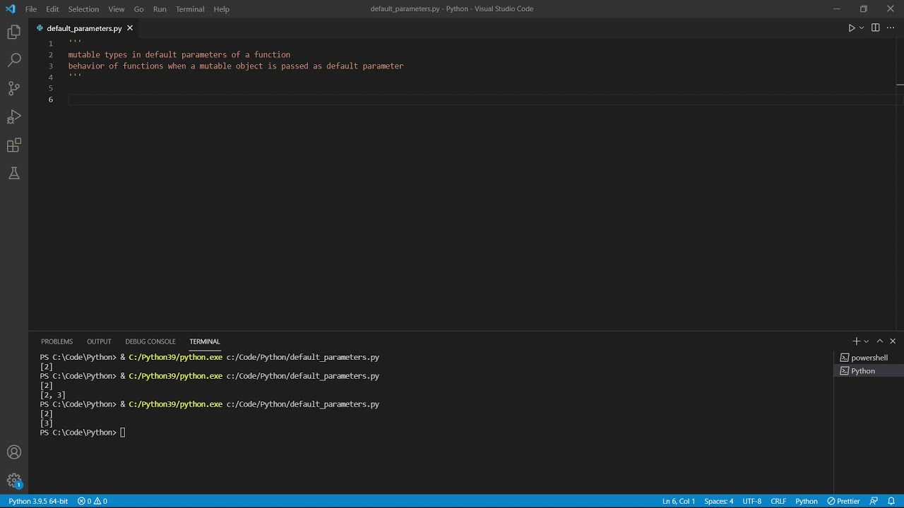 Mutable object as default parameter in Python | Python FTM | 1