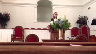 Miranda Anderson singing "Old Rugged Cross" at Siam Baptist Church
