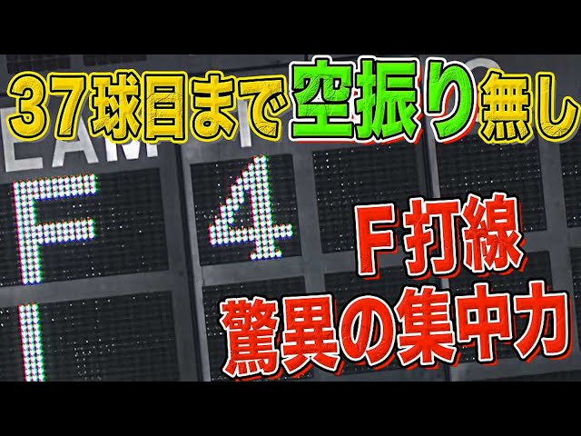 【スゴイ集中力】ファイターズ打線『37球目まで空振りなし!! 一挙4得点』